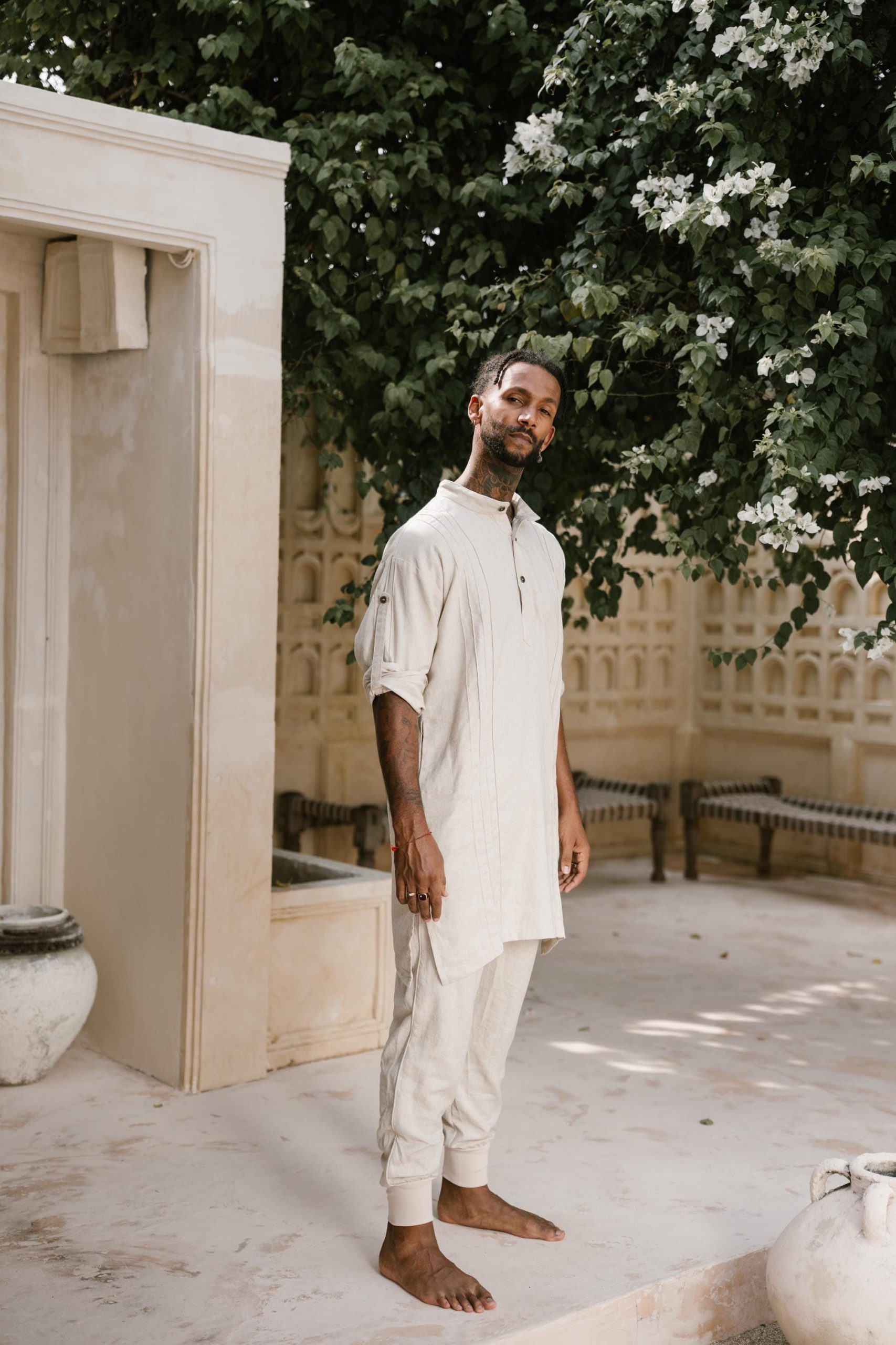 Linen Jogger Pants: Relaxed Oriental Boho Style